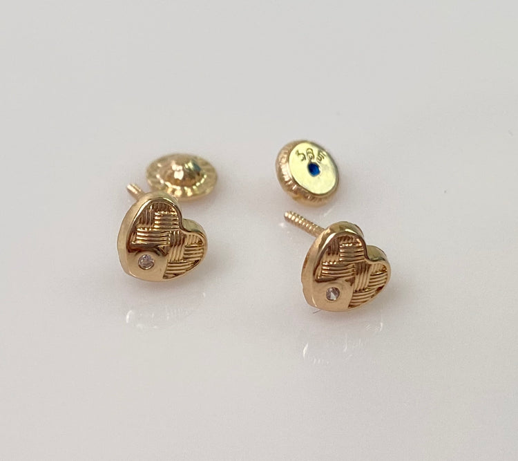 Bunny Rabbit Screw Back Earrings for Children in 14K Yellow Gold | Jewelry Vine